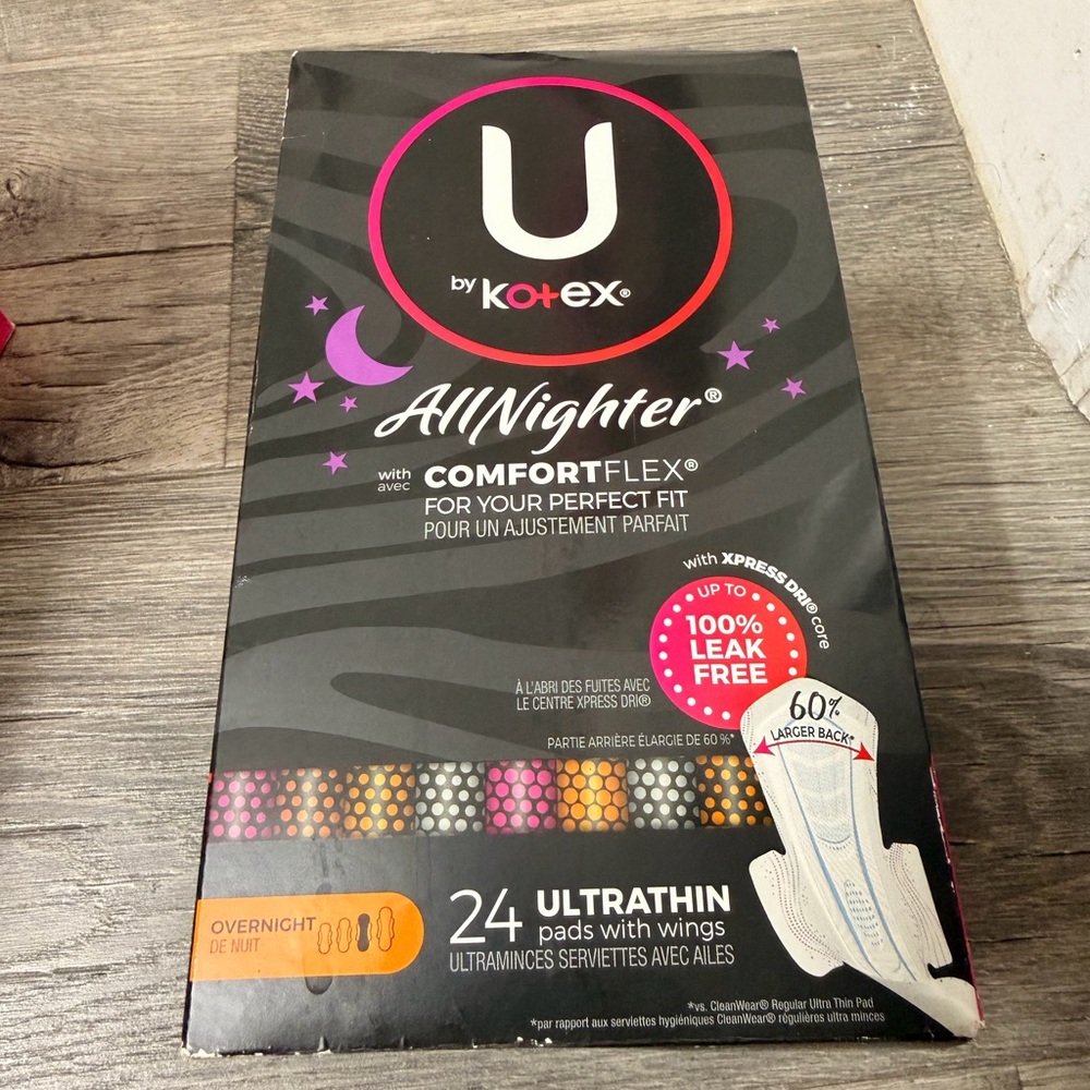 AllNighter Ultrathin Overnight Pads with Wings - 24 Count Brand new never used.